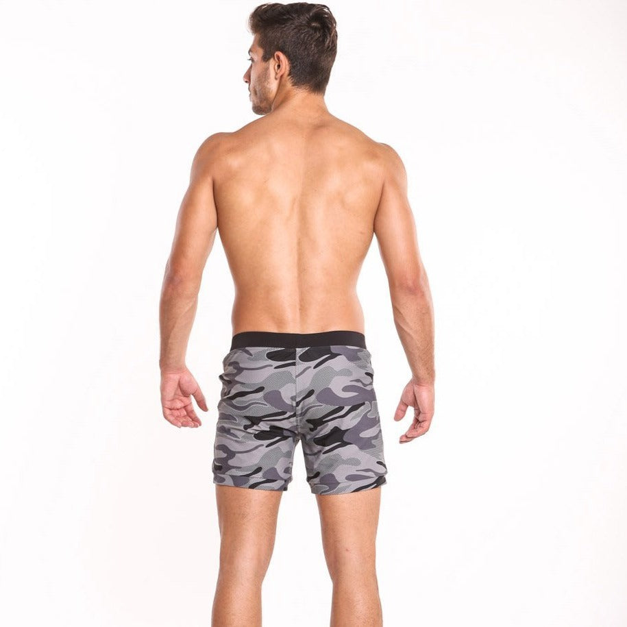 ORVLS Taddlee Grey Camo Pocketed Board Shorts | dmunderwear detail image 2