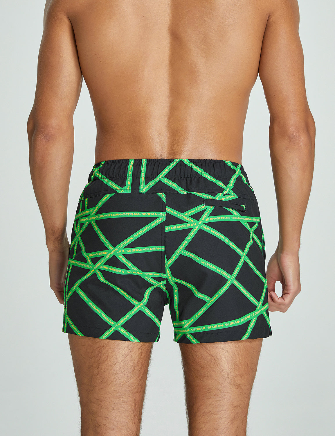 Training Sport Shorts 11301 with Quick-Dry in Green Stripe | dmunderwear detail image 2