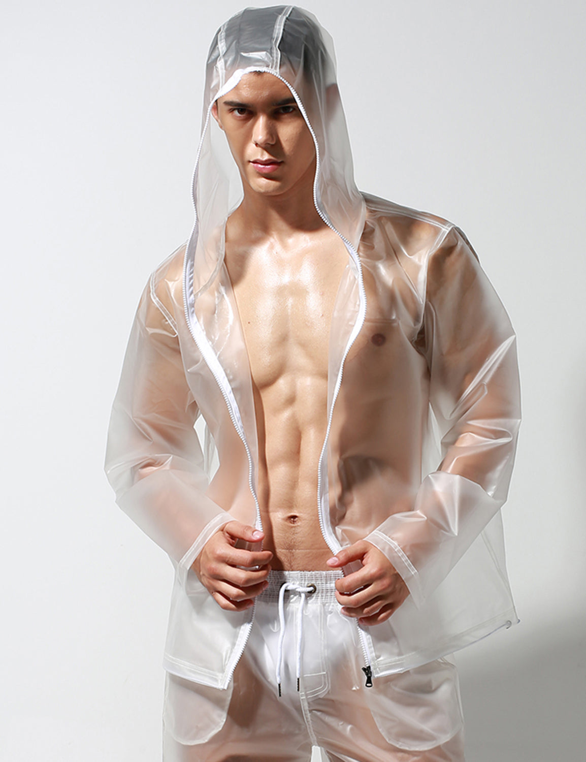 Translucent Windbreaker Hooded Jacket / Shorts | dmunderwear variant image