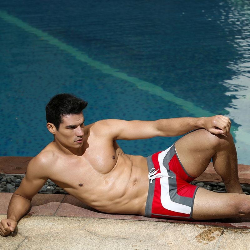 ORVLS Tri-toned Bowtie Square Cut Swim Trunks | dmunderwear variant image