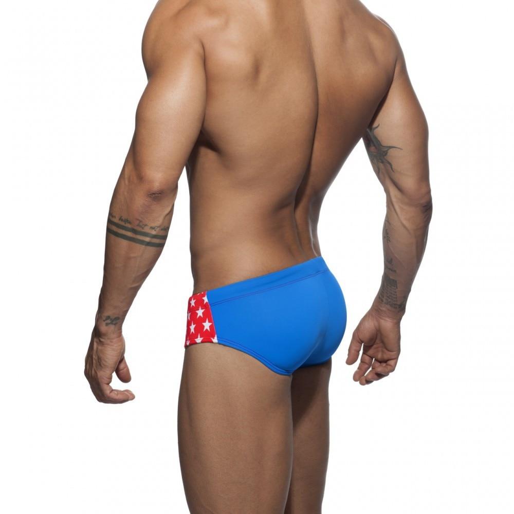 Two Toned Bowtie Stars Swim Briefs | dmunderwear detail image 9
