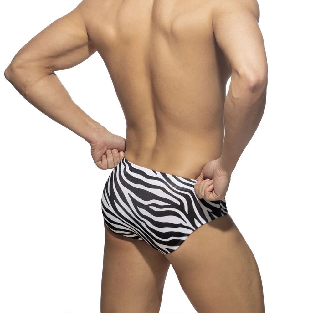 White Leopard Swim Briefs | dmunderwear detail image 2