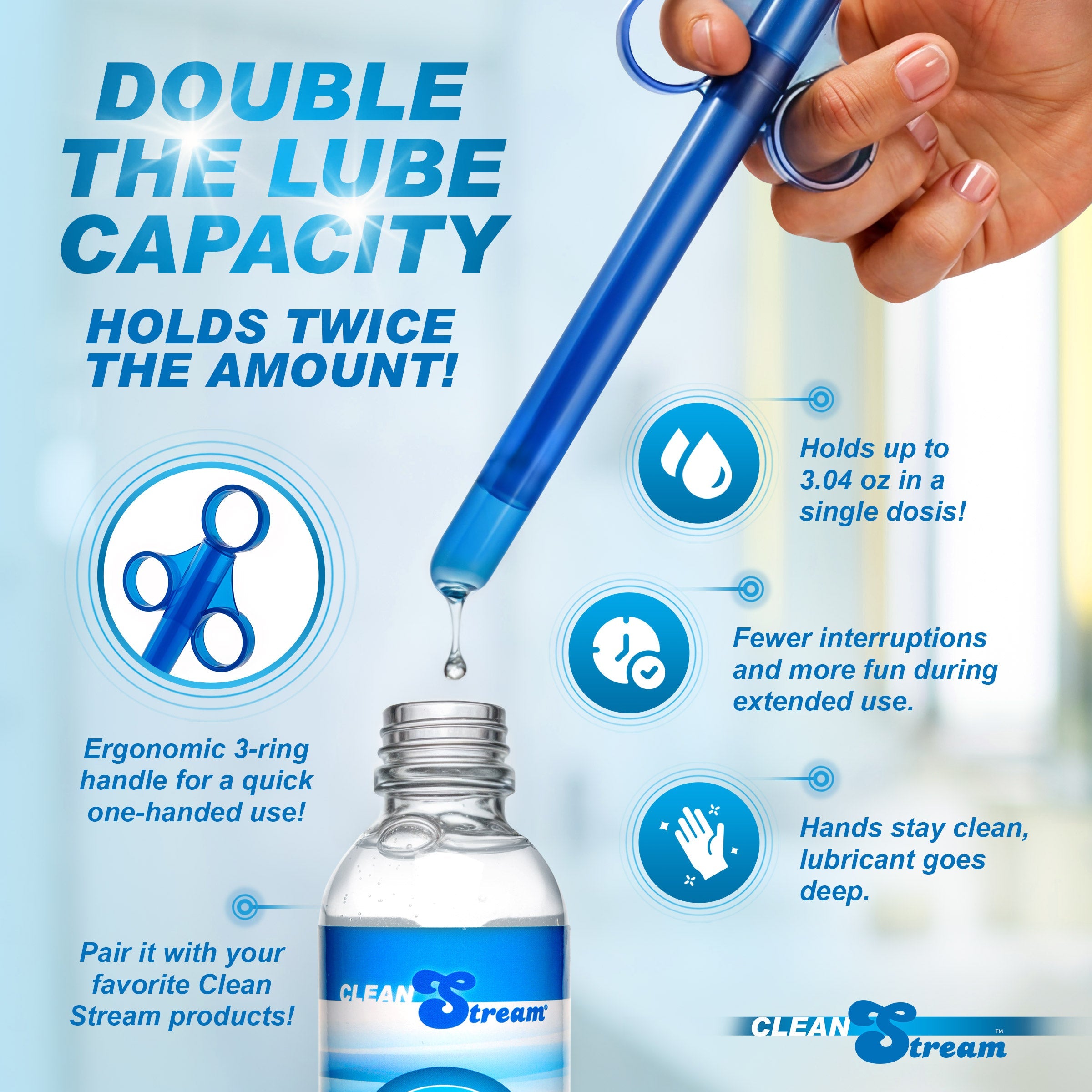 XL Lubricant Launcher - CleanStream Blue | dmunderwear product image 4