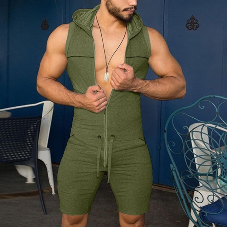 Zip Up Hooded Onesie | dmunderwear variant image