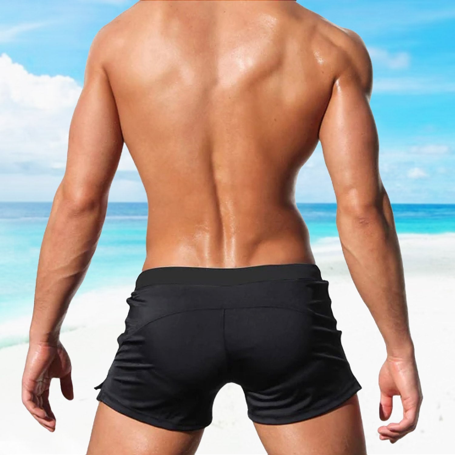 Zipper Pocketed Swim Trunks | dmunderwear detail image 3