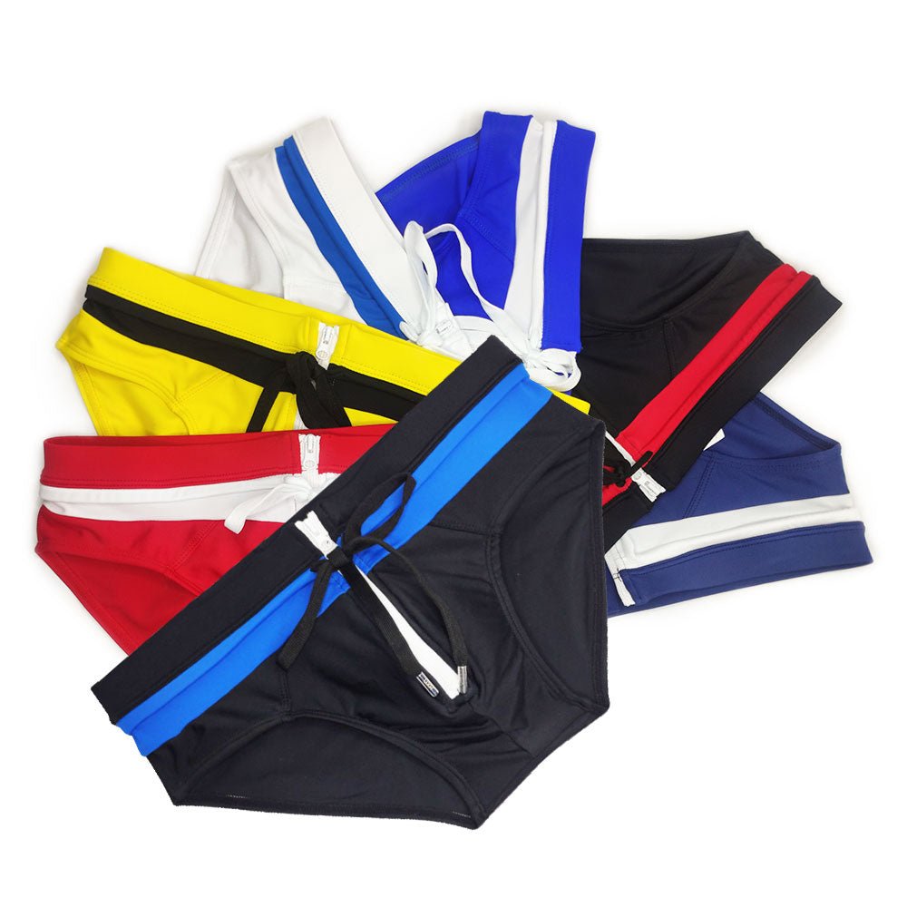 Zippered Bowtie Swim Briefs | dmunderwear detail image 2