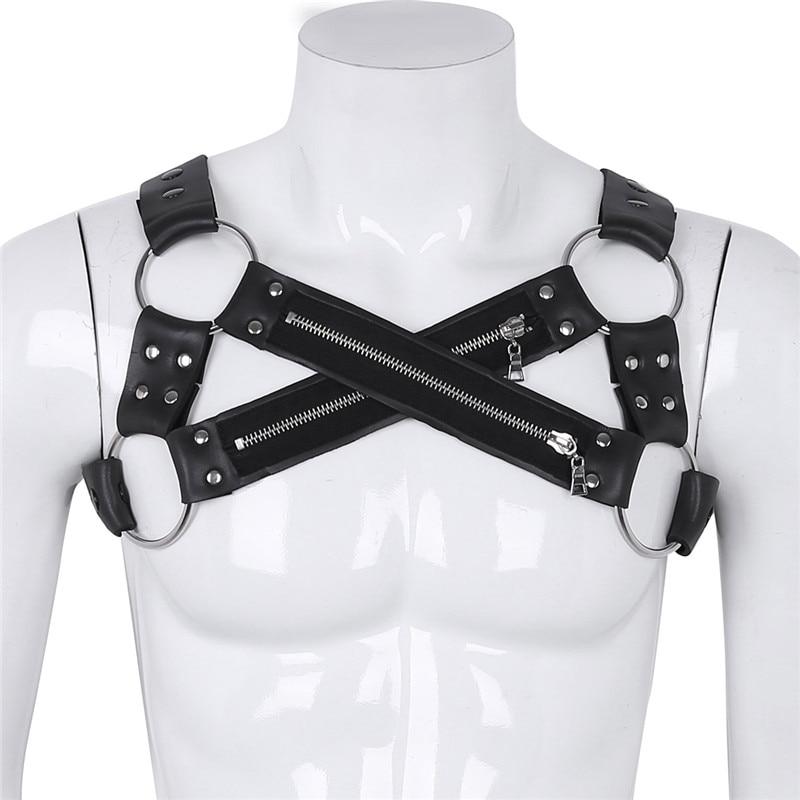 Zippered X-Cross Chest Harness | dmunderwear detail image 3